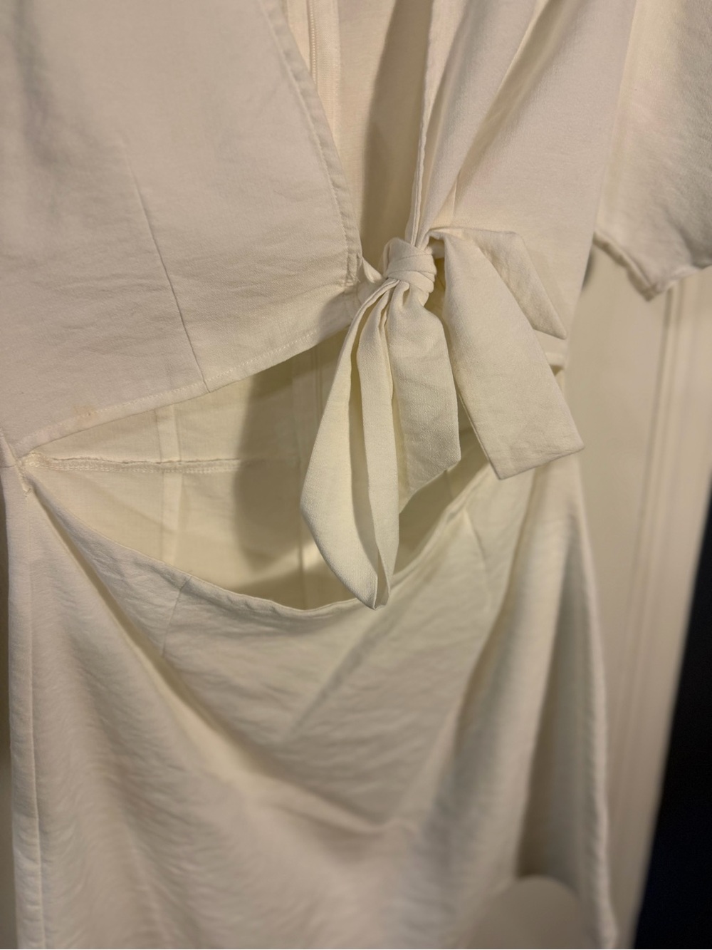 Somedays Lovin Ivory Tie-Front Short Sleeve dress Medium - Picture 5 of 6